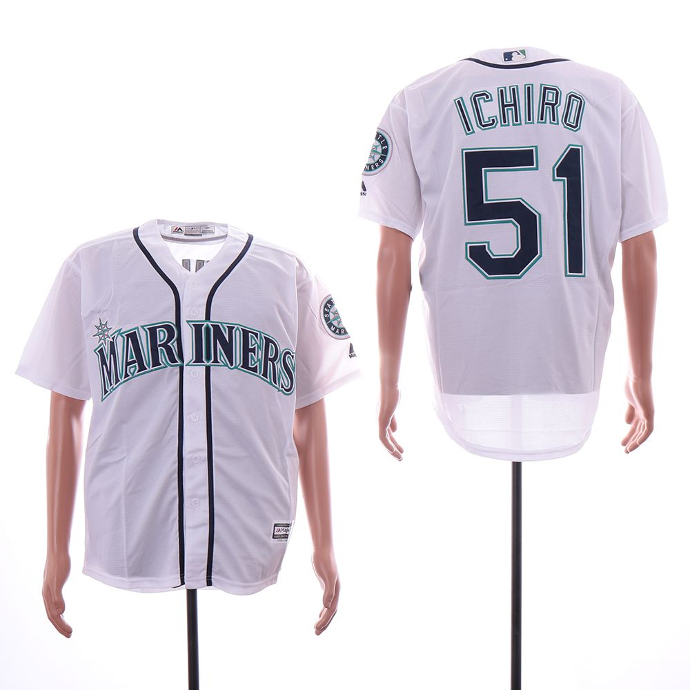 Men Seattle Mariners #51 Ichiro White Game MLB Jersey->ncaa teams->NCAA Jersey